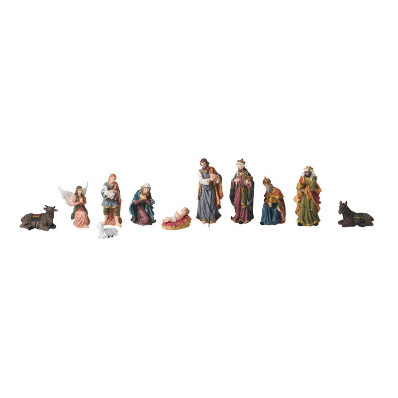 Traditional Nativity Scene and Three Wise Men Set with 11 Pieces