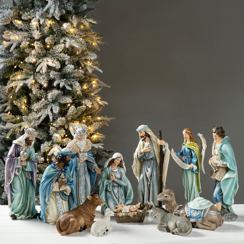 Deluxe 12-Piece Nativity Scene Figure Set