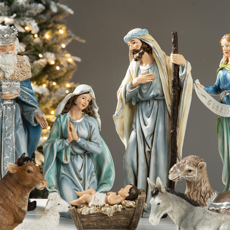 Deluxe 12-Piece Nativity Scene Figure Set