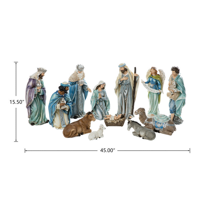 Deluxe 12-Piece Nativity Scene Figure Set