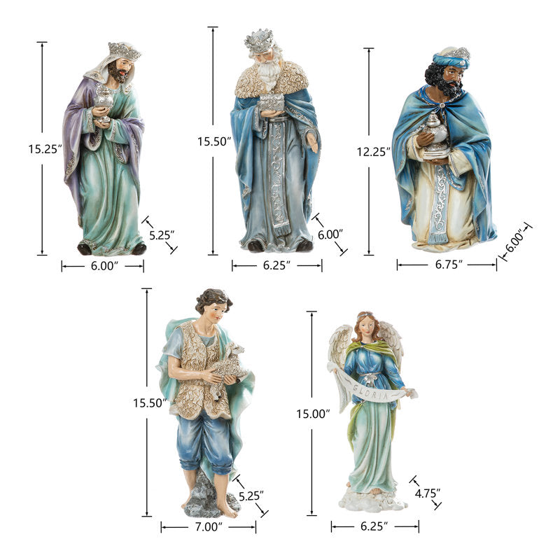 Deluxe 12-Piece Nativity Scene Figure Set