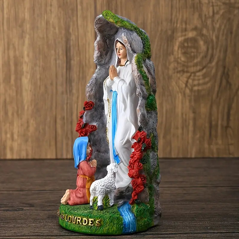Resin Nativity Scene of the Virgin Mary & Saint Bernard