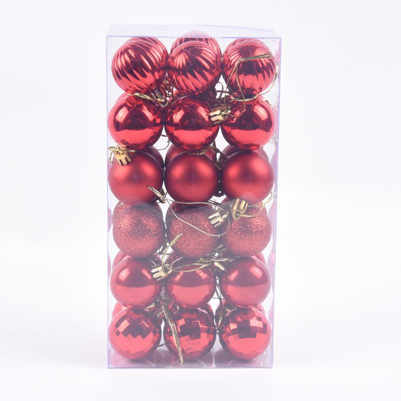 Christmas Decoration / 4cm 36 Pieces Colorful Christmas Balls with Glitter