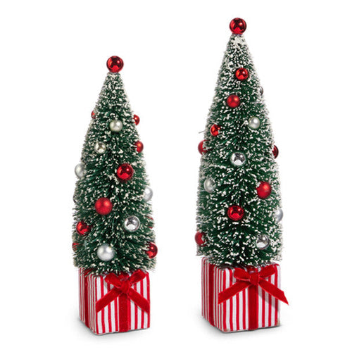 Kit of 2 Decorative Christmas Trees for the Table