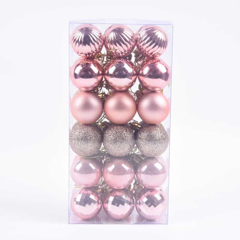 Christmas Decoration / 4cm 36 Pieces Colorful Christmas Balls with Glitter