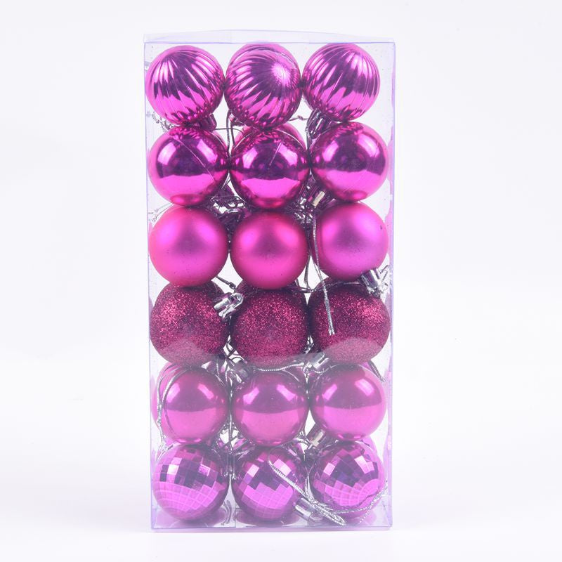Christmas Decoration / 4cm 36 Pieces Colorful Christmas Balls with Glitter