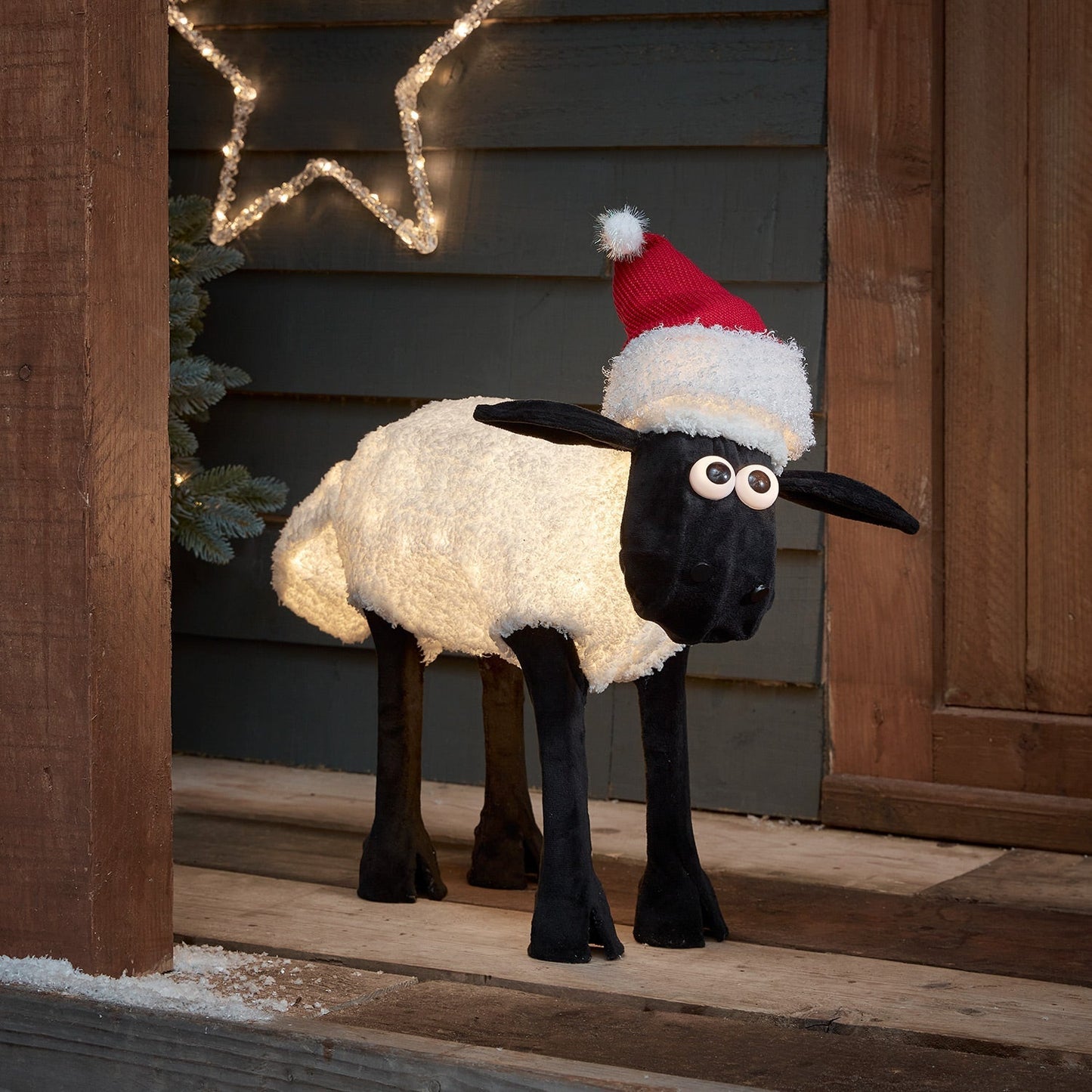 Illuminated Black Sheep Christmas Figure (Shaun the Sheep)