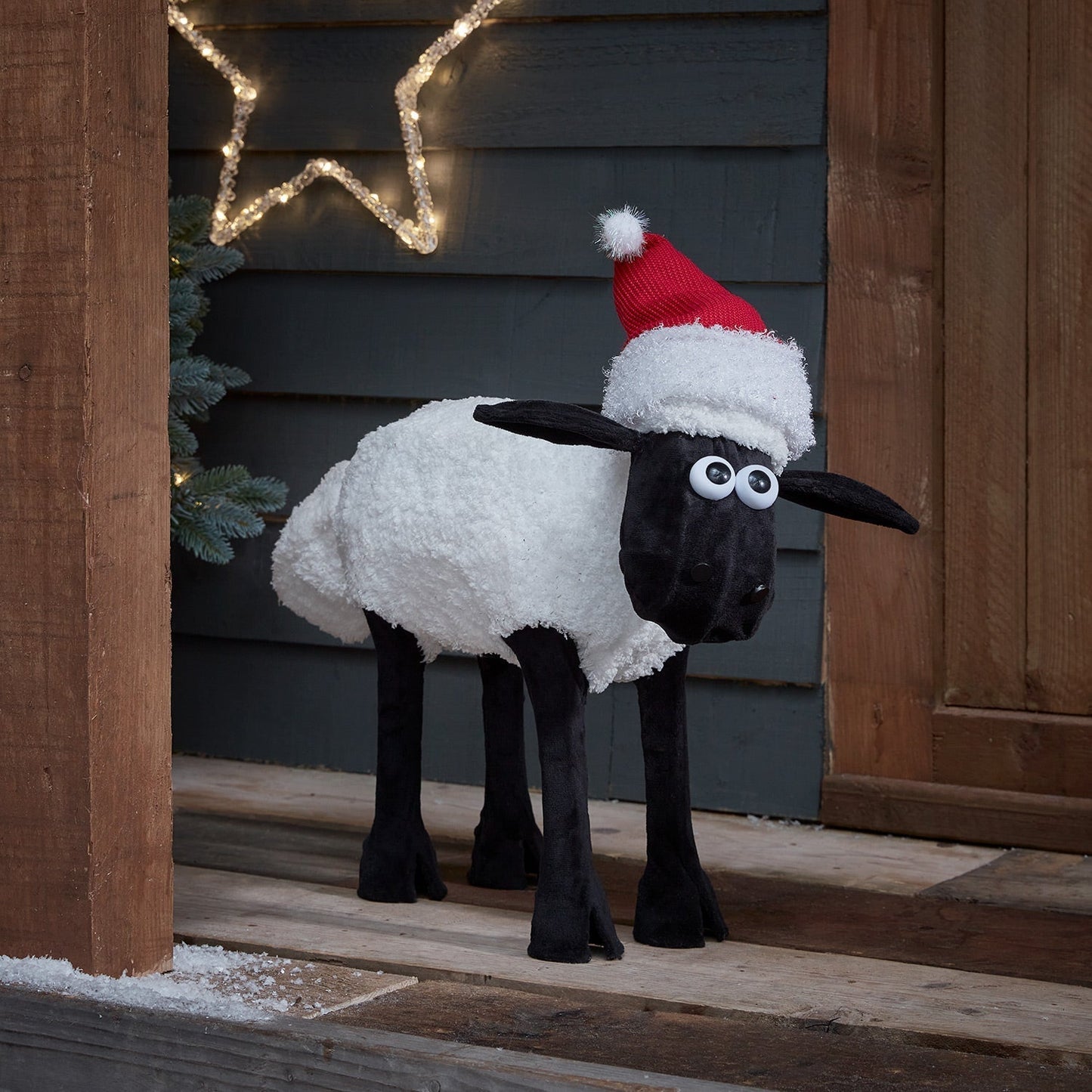 Illuminated Black Sheep Christmas Figure (Shaun the Sheep)