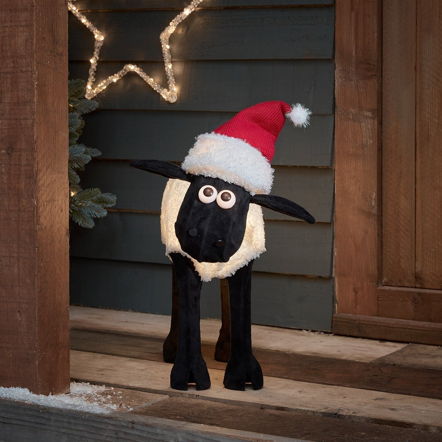 Illuminated Black Sheep Christmas Figure (Shaun the Sheep)