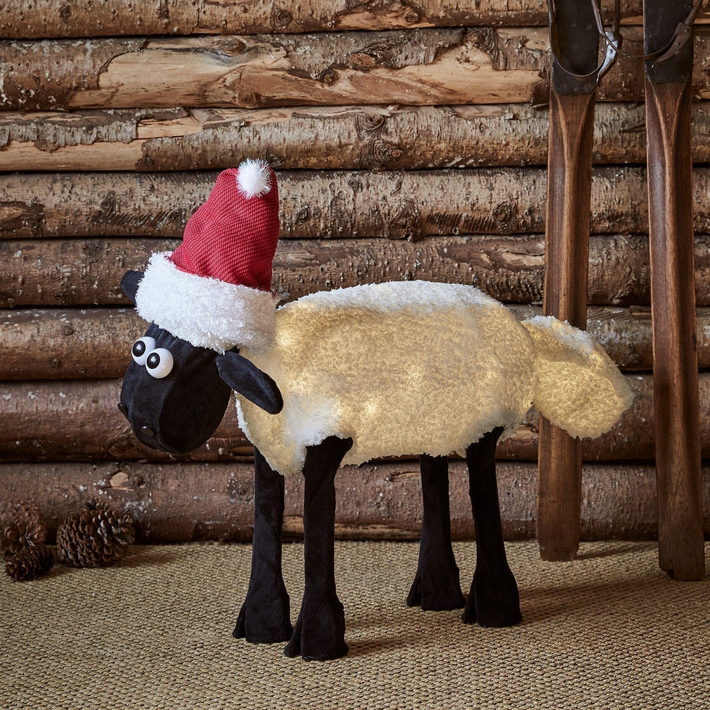 Illuminated Black Sheep Christmas Figure (Shaun the Sheep)