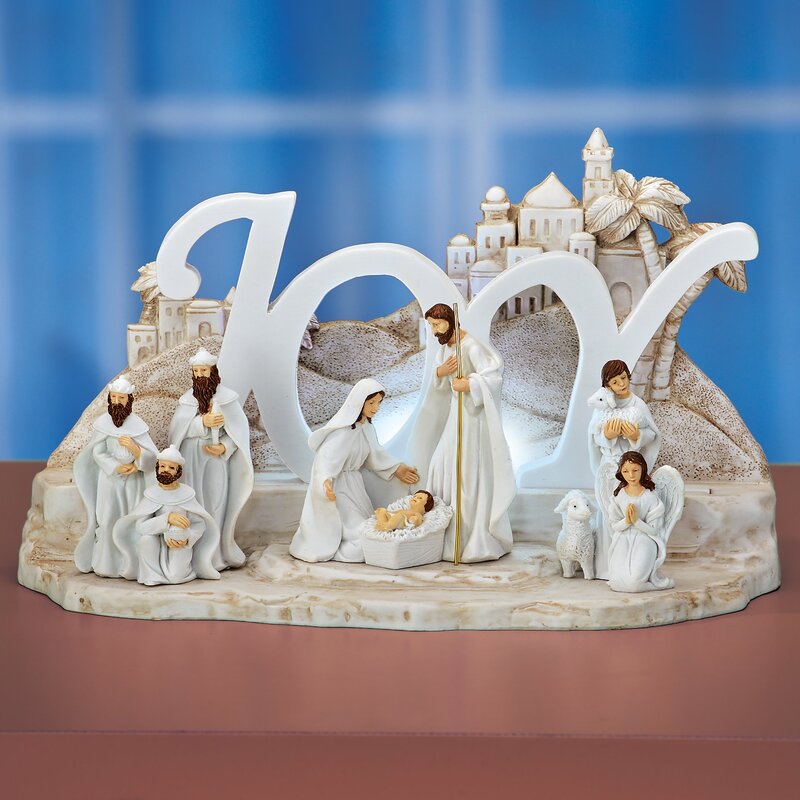 Hand-painted Christmas nativity scene