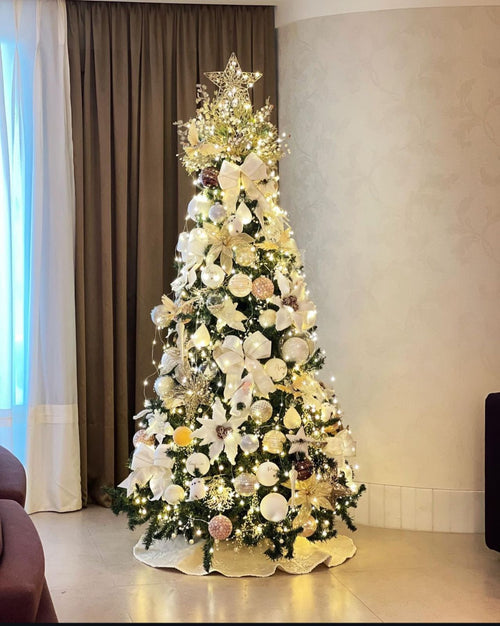 Christmas Tree + 360º White Decoration Included - 1.80 Meters