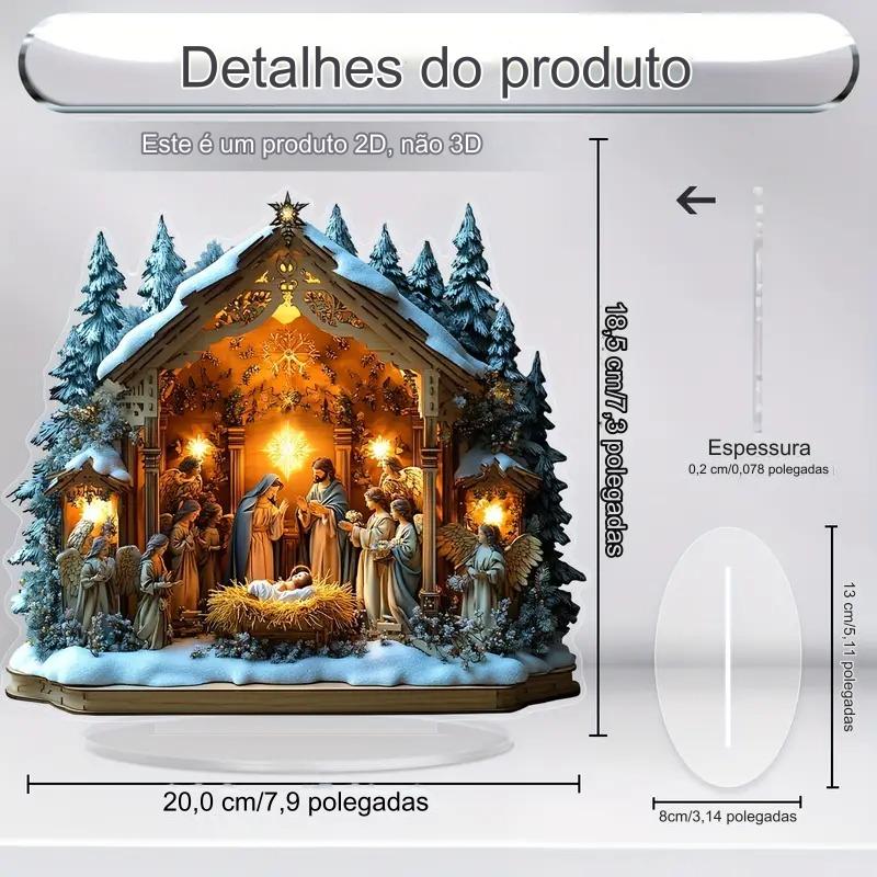 Resin Nativity Scene Holy Birth with LED