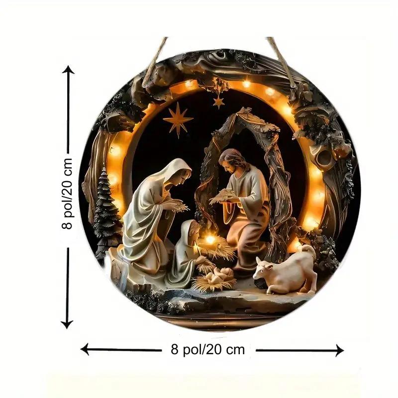 Resin Nativity Scene Handmade Christmas Wreath