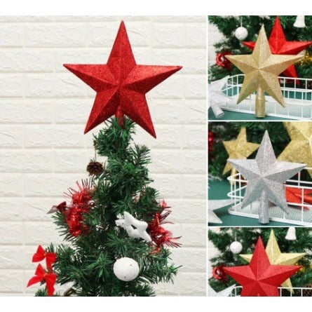 Golden Star Christmas Tree Decorations 20cm