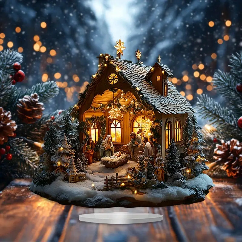 Resin Nativity Scene with LED Light