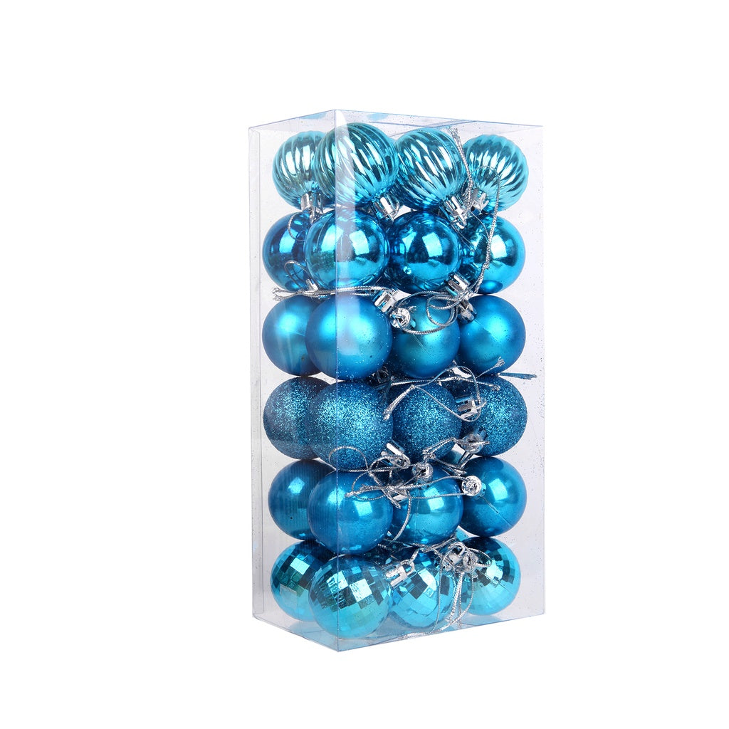 Christmas Decoration / 4cm 36 Pieces Colorful Christmas Balls with Glitter