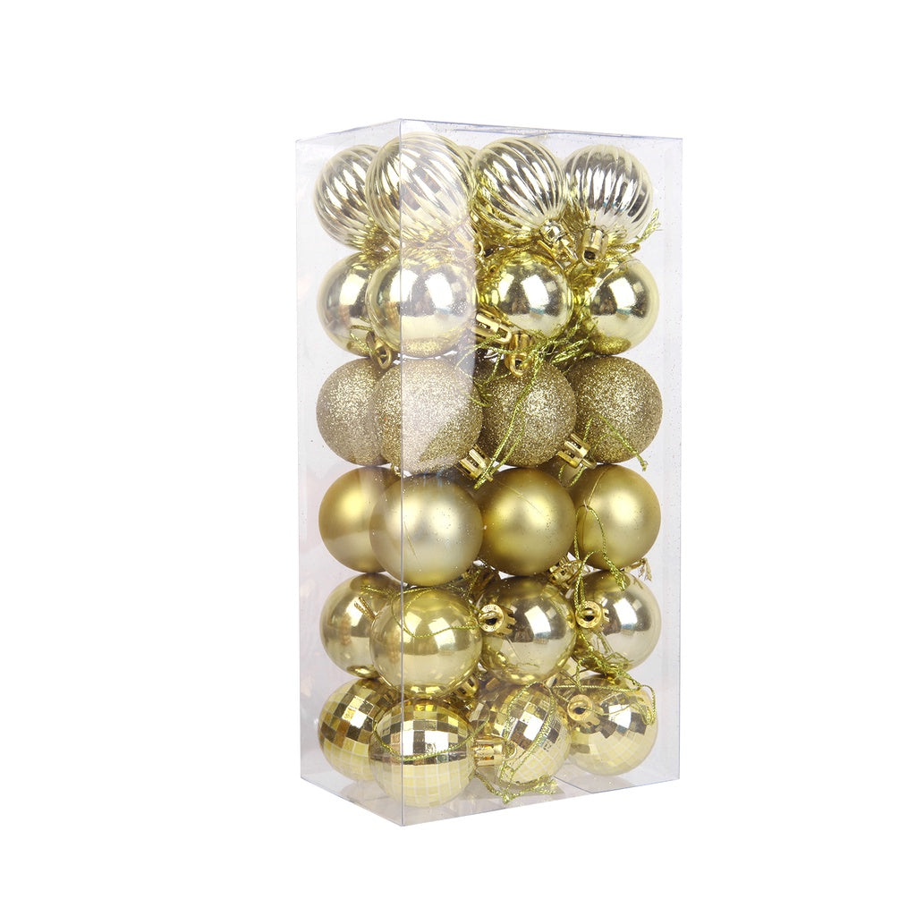 Christmas Decoration / 4cm 36 Pieces Colorful Christmas Balls with Glitter