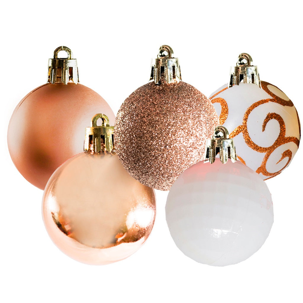 40 Assorted 5cm Master Christmas Balls Red/Rose
