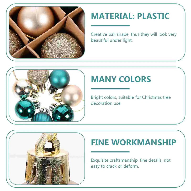 64 Pieces Christmas Decoration Balls Gold Blue