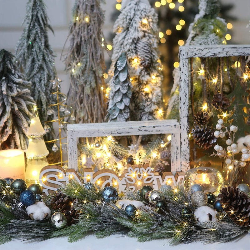 64 Pieces Christmas Decoration Balls Gold Blue