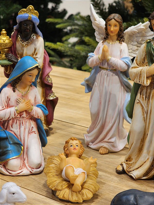 LUXURY RESIN NATIVITY SCENE 11 PCS - 20CM