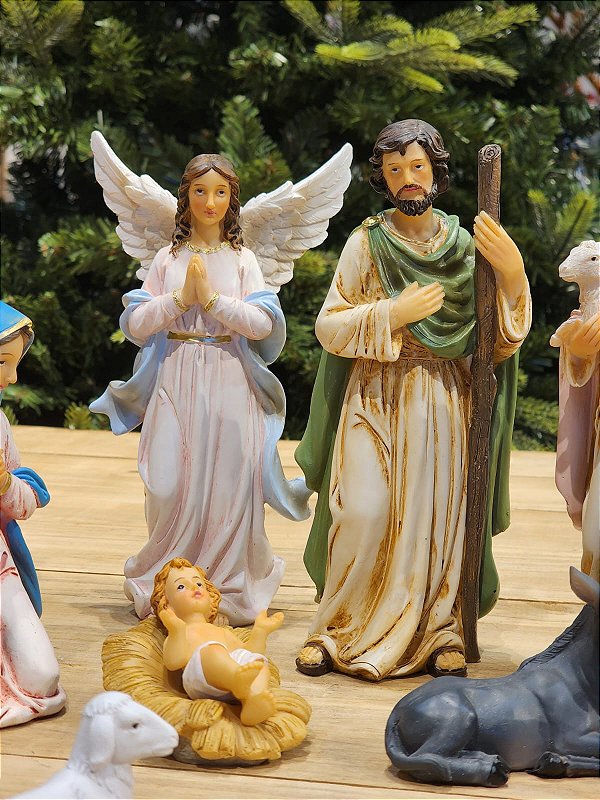 LUXURY RESIN NATIVITY SCENE 11 PCS - 20CM