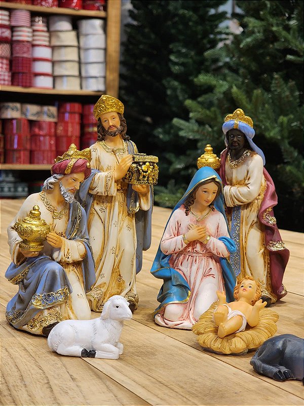 LUXURY RESIN NATIVITY SCENE 11 PCS - 20CM