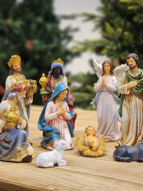 LUXURY RESIN NATIVITY SCENE 11 PCS - 20CM