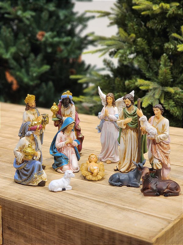 LUXURY RESIN NATIVITY SCENE 11 PCS - 20CM