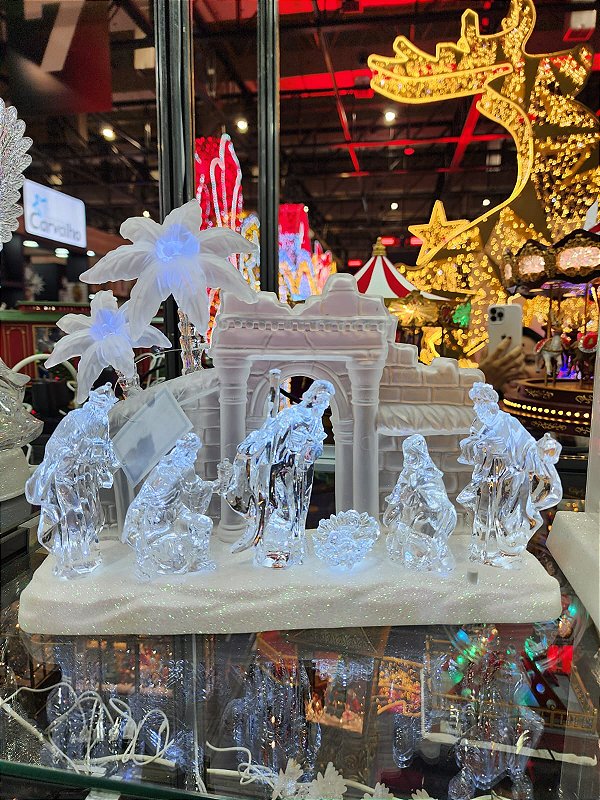 ACRYLIC NATIVITY SCENE WITH LIGHT