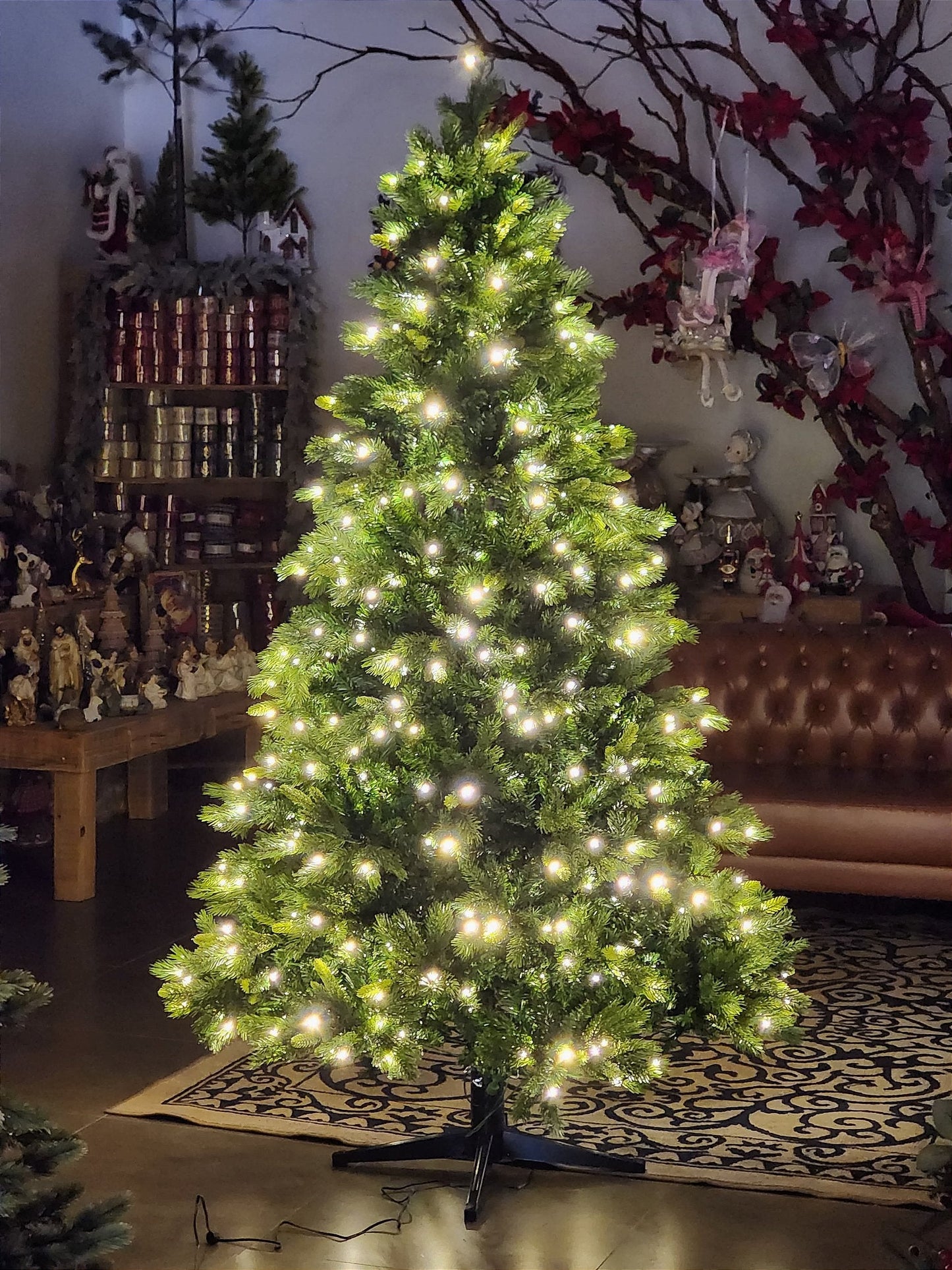 PALERMO TREE 1446 BRANCHES WITH 400 BICOLOR LEDS 2.10CM WITH SOUND AND ROTATING BASE AND REMOTE CONTROL