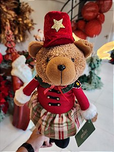 STANDING CHRISTMAS BEAR WITH RESIN STAR AND LED 39CM