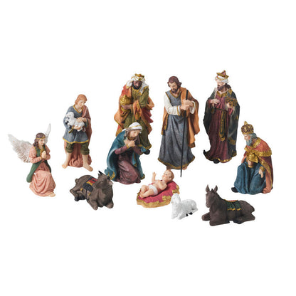 Traditional Nativity Scene and Three Wise Men Set with 11 Pieces