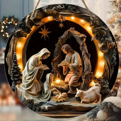 Resin Nativity Scene Handmade Christmas Wreath