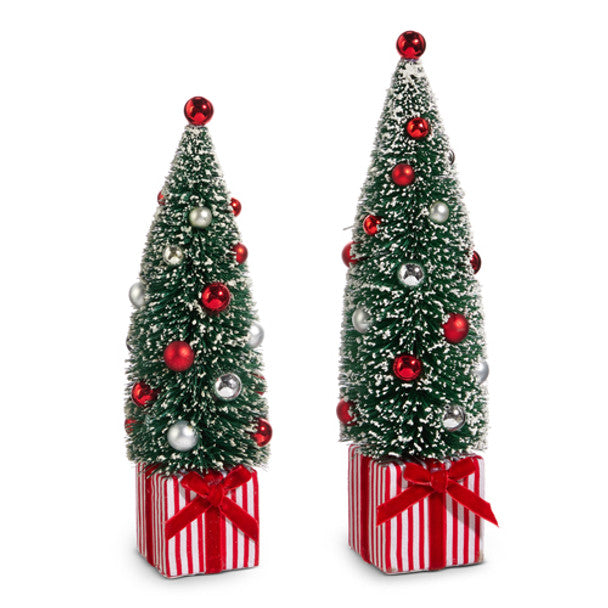 Kit of 2 Decorative Christmas Trees for the Table