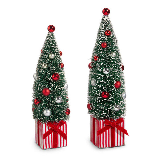 Kit of 2 Decorative Christmas Trees for the Table