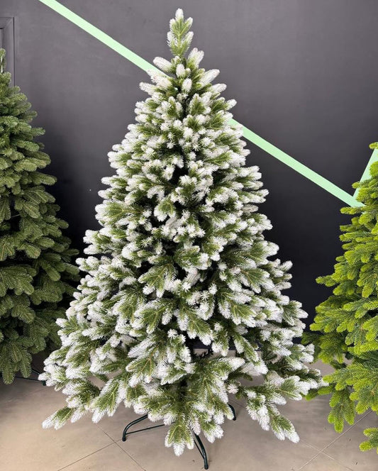 Traditional Snowy Christmas Tree