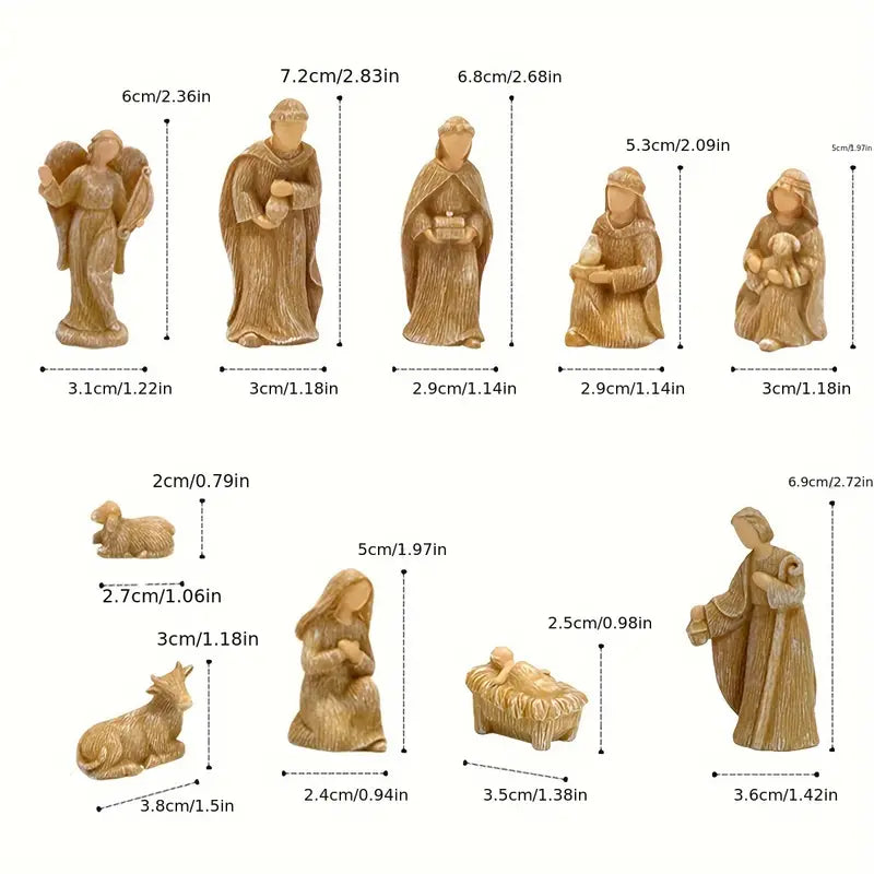 Nativity Scene 10 Pieces Scene of the Birth of Jesus