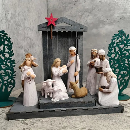 Vintage Resin Nativity Scene