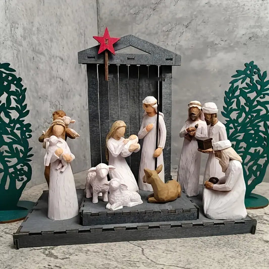 Vintage Resin Nativity Scene