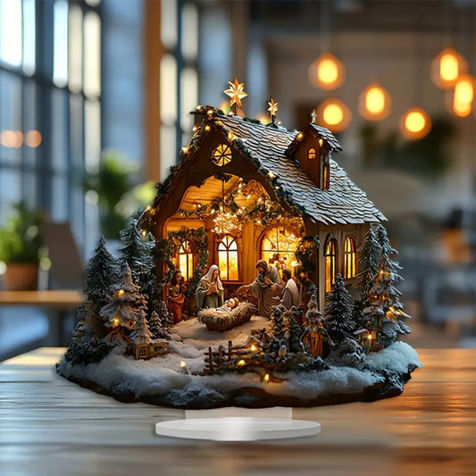 Resin Nativity Scene with LED Light