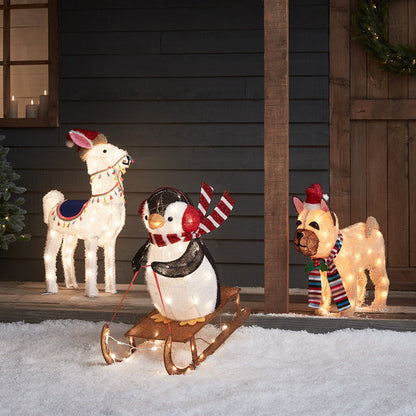 French Bulldog Christmas Figure
