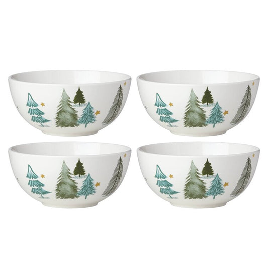 Kit 04 Porcelain Bowls - Christmas Tree Print 
