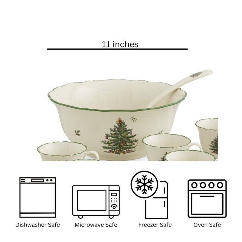 10-Piece Porcelain Kit - Christmas Tree Print 