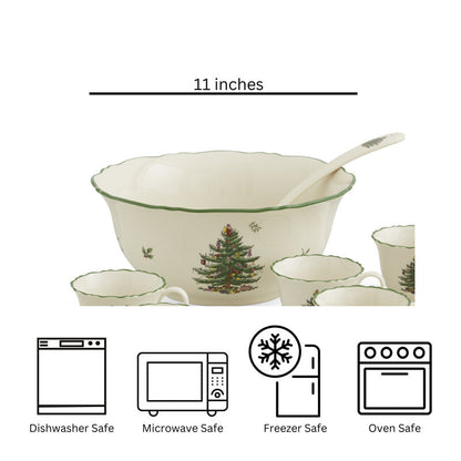 10-Piece Porcelain Kit - Christmas Tree Print 