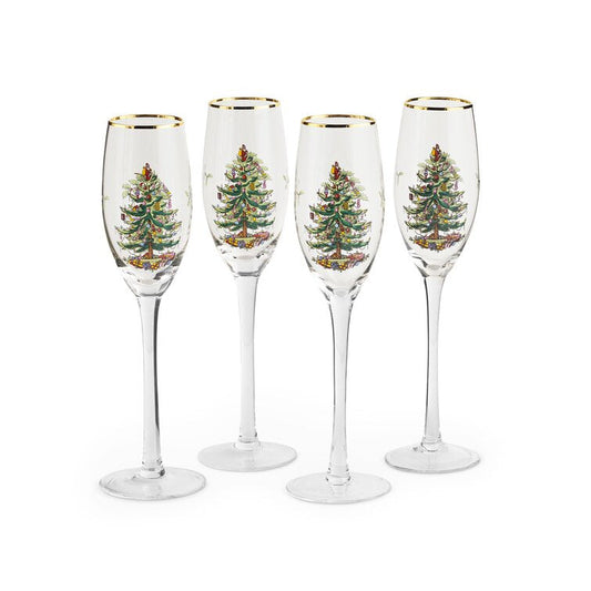 Kit 04 Champagne Glasses - Christmas Tree Print 