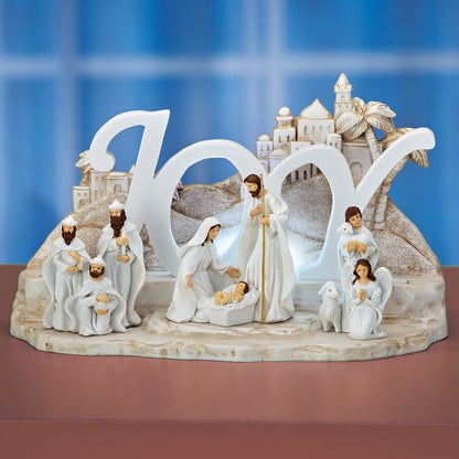 Hand-painted Christmas nativity scene