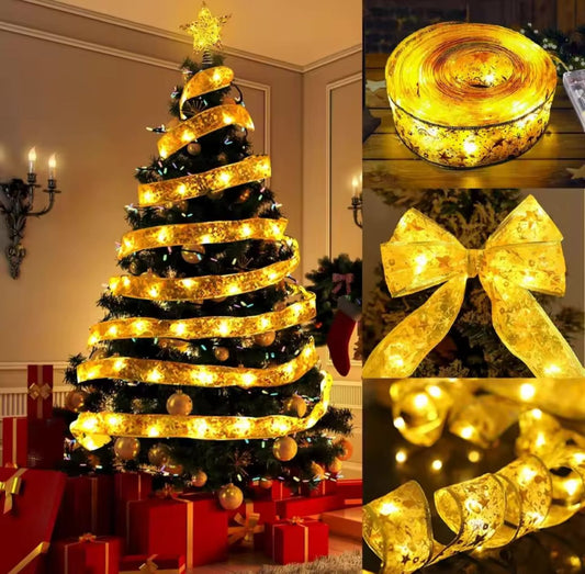 Golden LED Strip Christmas Tree Decoration 3 Meters