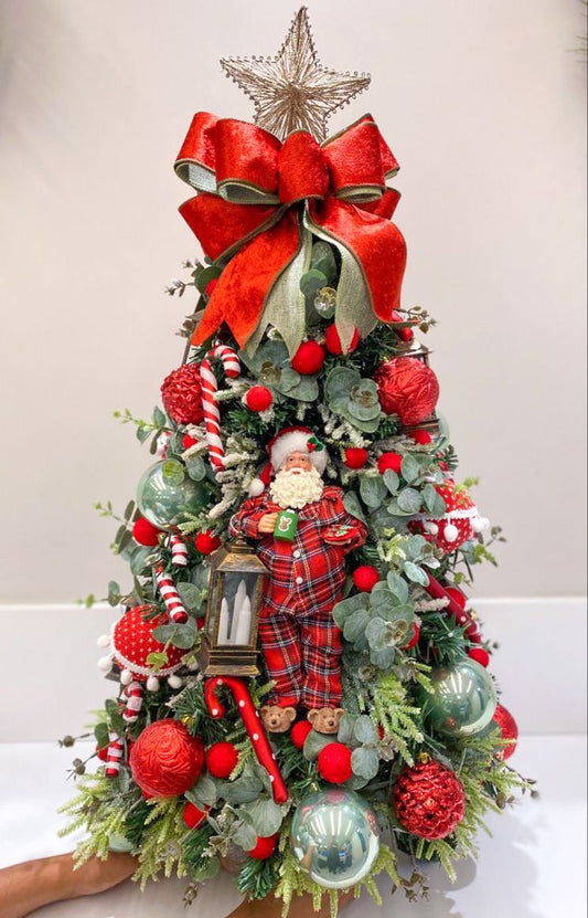 Small Christmas Tree + 360º Star Red Decoration Included